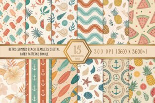 Retro Summer Beach Seamless Digital Graphic by Craftfiles-SVG ...