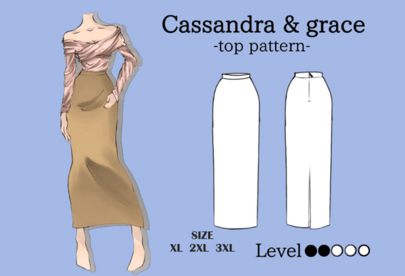 Skirt Pattern Plus Size PDF XL 2XL 3XL