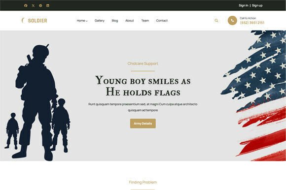 Army & Military,Veteran HTMLTemplate