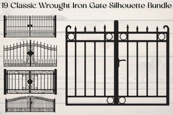 Claassic Gate Classic Wrought Iron Gate Silhouette Graphic by Gfx_Store · Creative ...