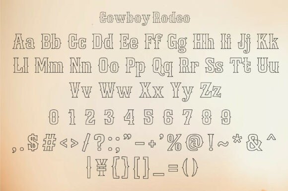 Cowboy Rodeo Font PNG with transparent background - Preview 4