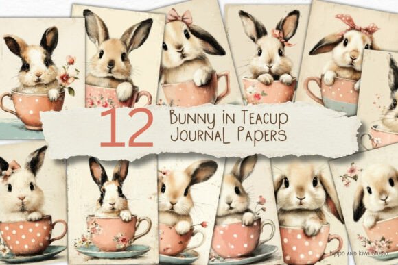 Cute Bunny in Teacup Journal Papers