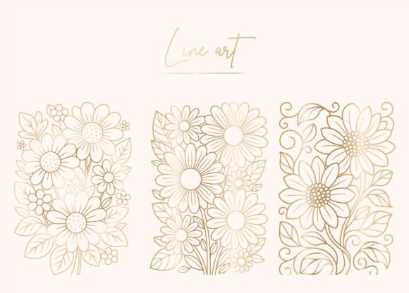 Floral Line Art Elegant Botanical