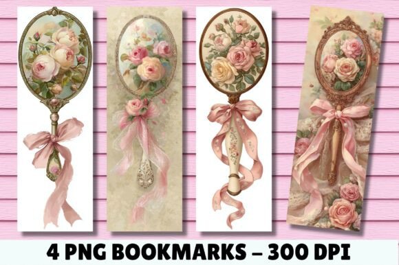 Floral Shabby Antique Mirror Bookmark