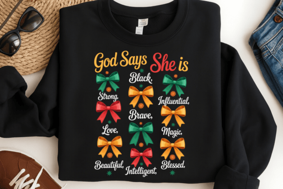God Says She Is Black Blessed Png Graphics