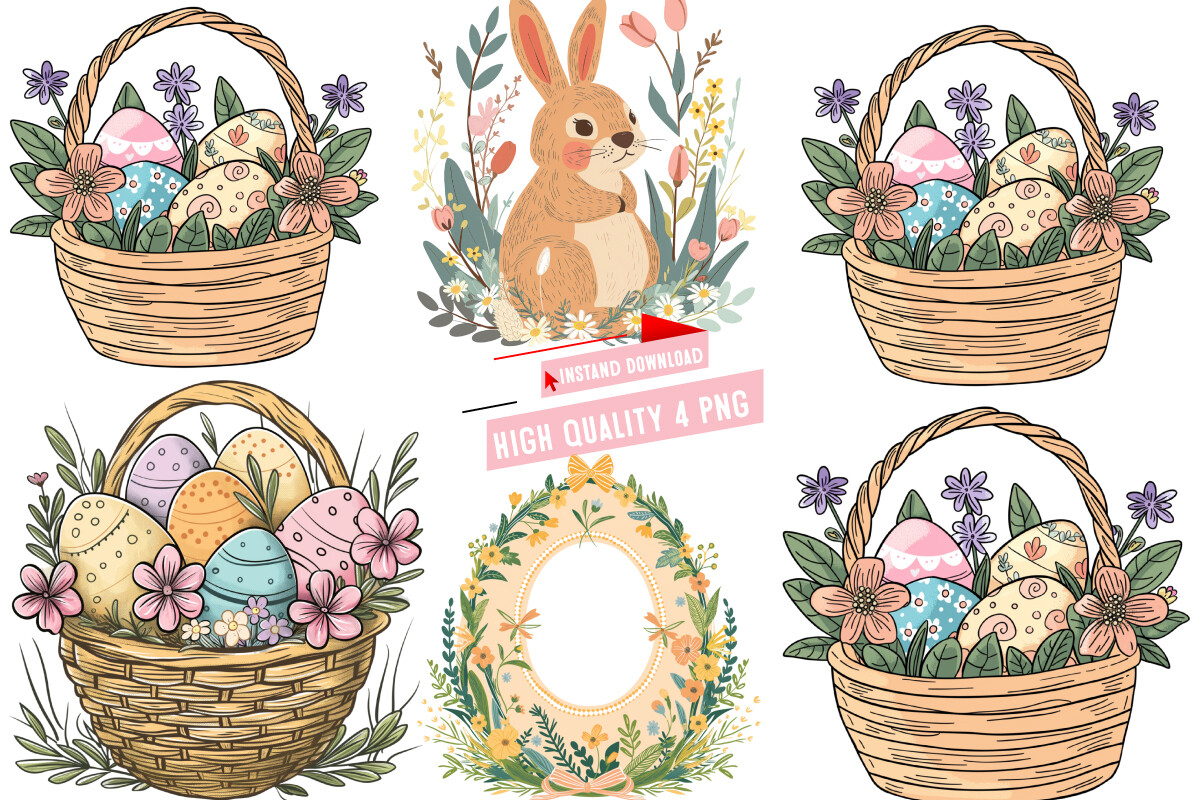 Handdrawn Easter Clipart PNG,Easter Day