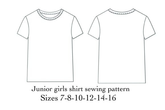 Girl T Shirt Sewing Pattern Gráfico por Illustration Tribe · Creative ...