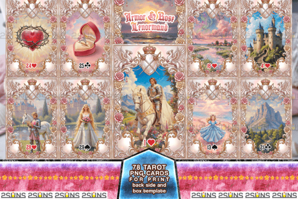 Lenormand 36 Tarot Cards Armor and Rose