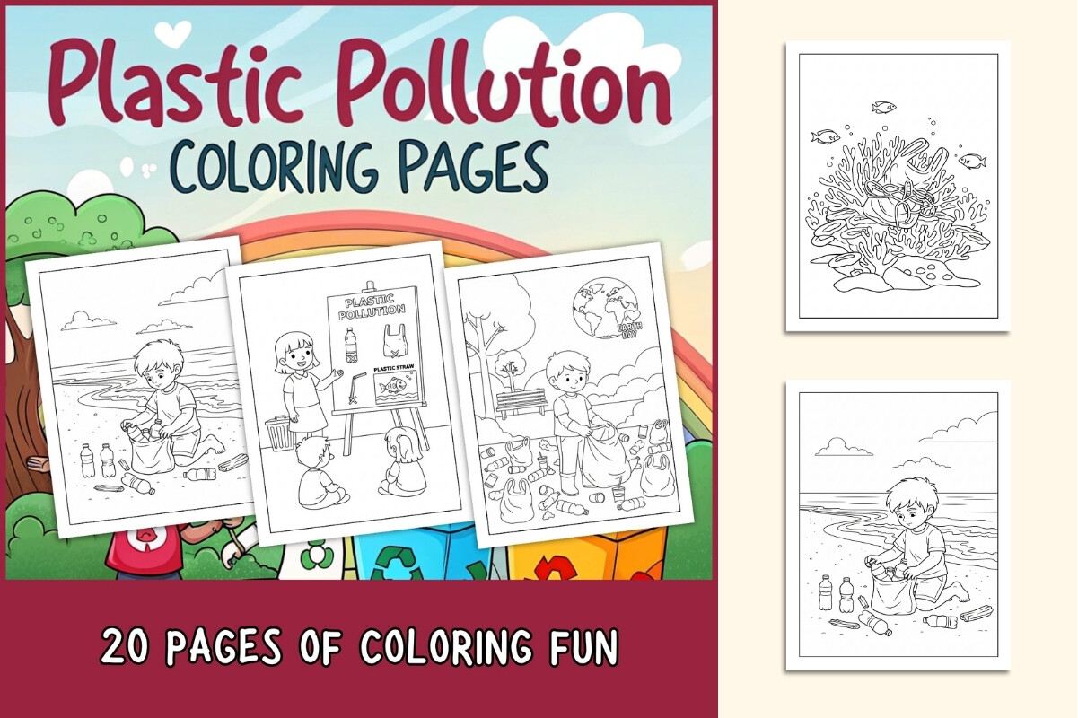 Plastic Pollution Coloring Fun