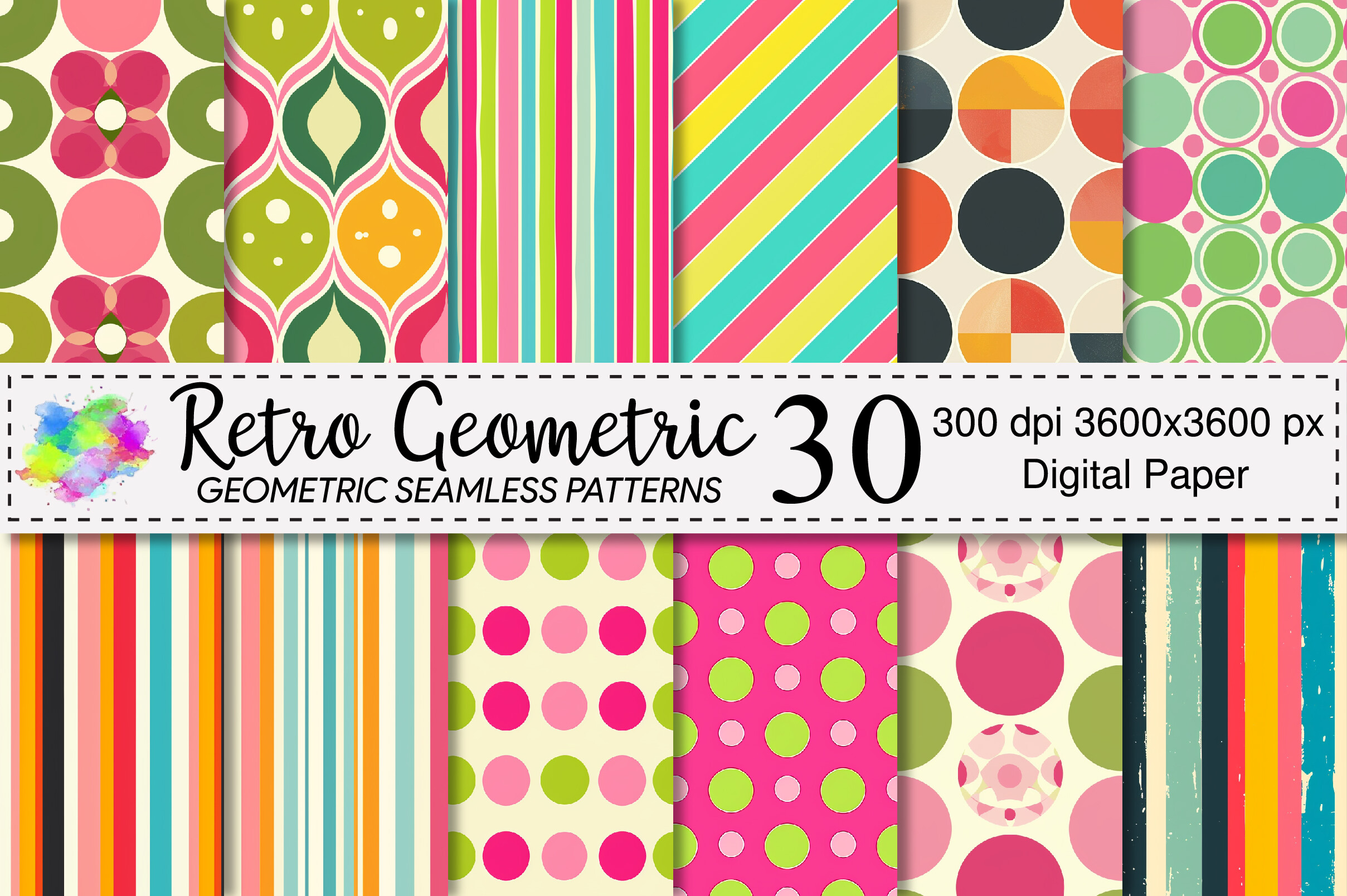 Retro Geometric Seamless Pattern