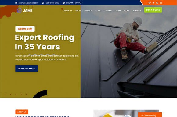Roofing & Plumbing Service HTML Template
