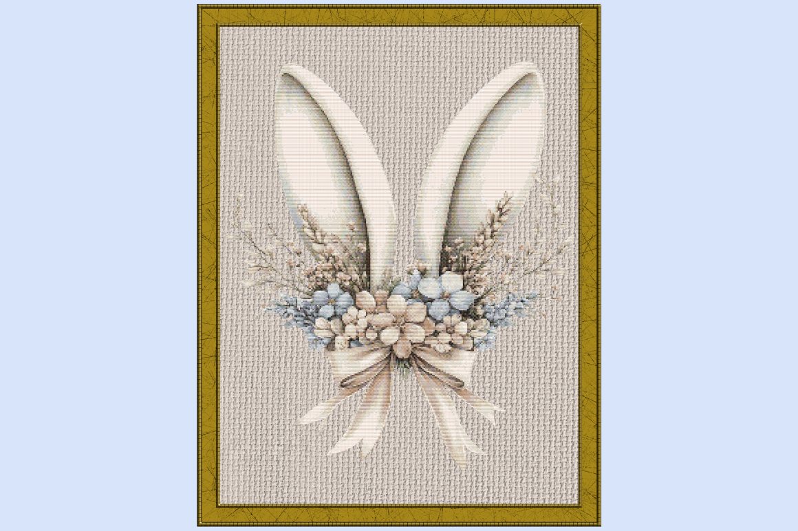 Rustic Watercolor Easter Bunny Floral Cr