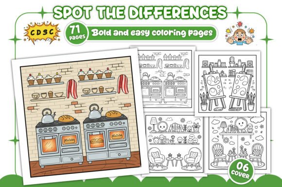Spot the Differences Coloring Book