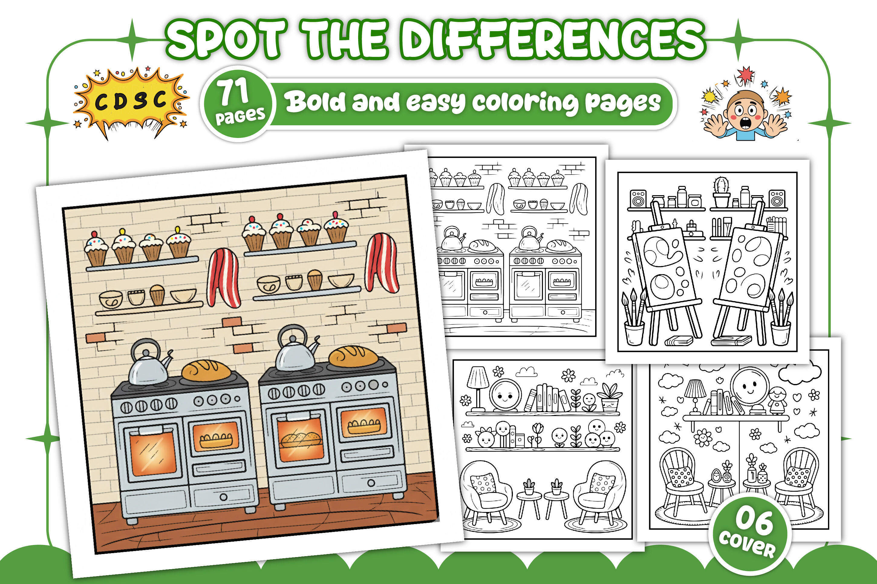 Spot the Differences Coloring Book