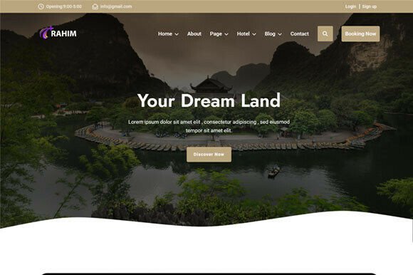 Tour & Travel, Hotel Agency HTML Theme
