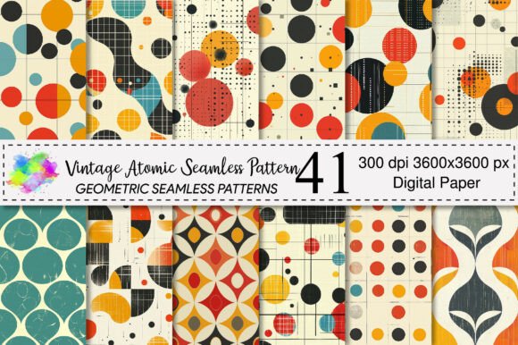 Vintage Atomic Seamless Pattern