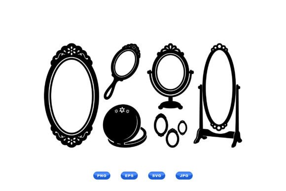 Vintage Mirror Clipart Set