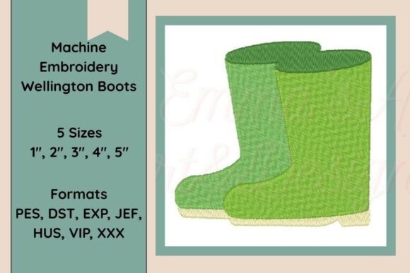 Wellington Boots Machine Embroidery