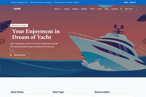 Yacht Party HTML5 Landing Page Template