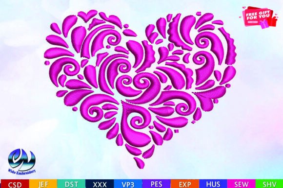 Love Heart Embroidery Design