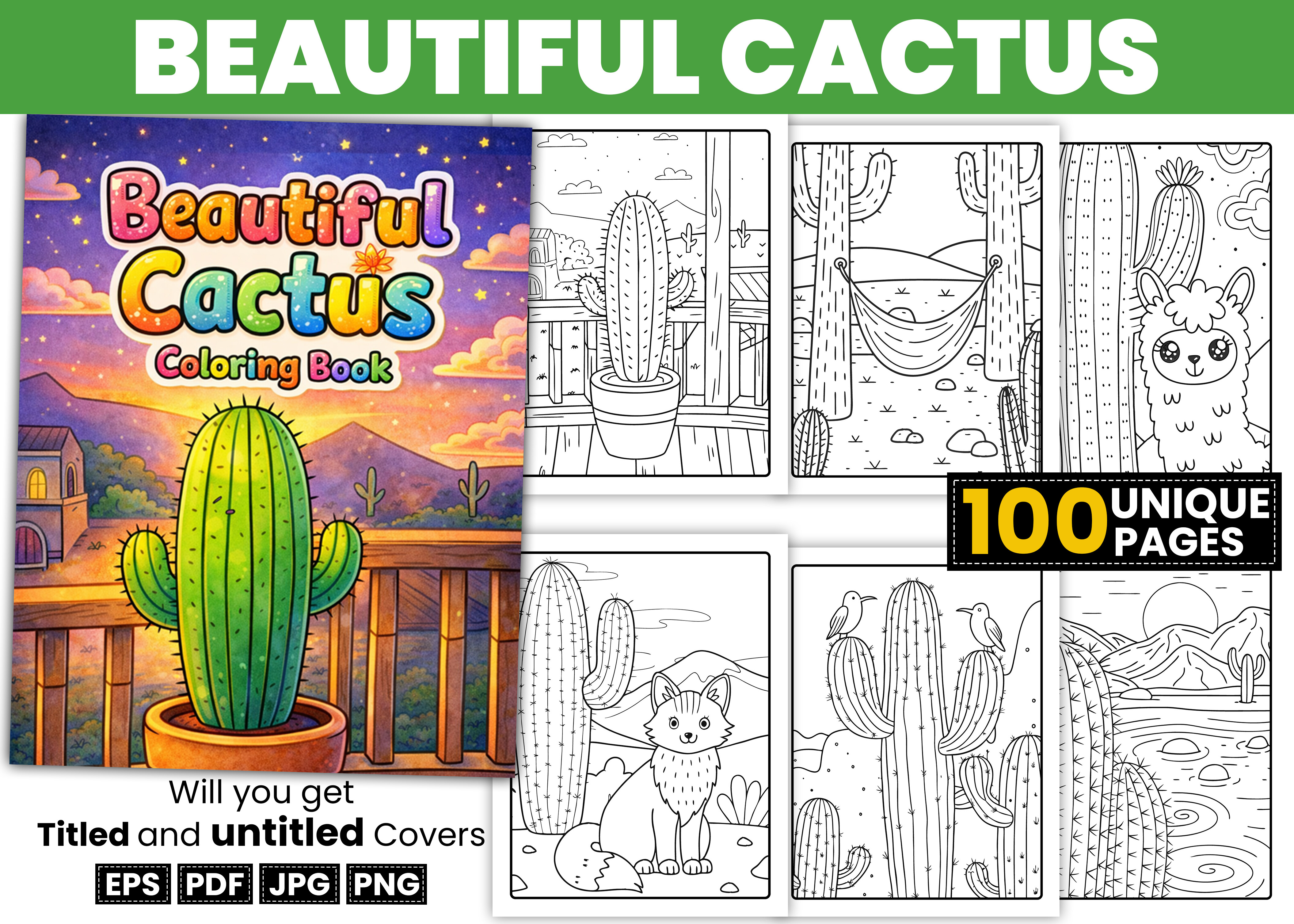Beautiful Cactus Coloring Pages