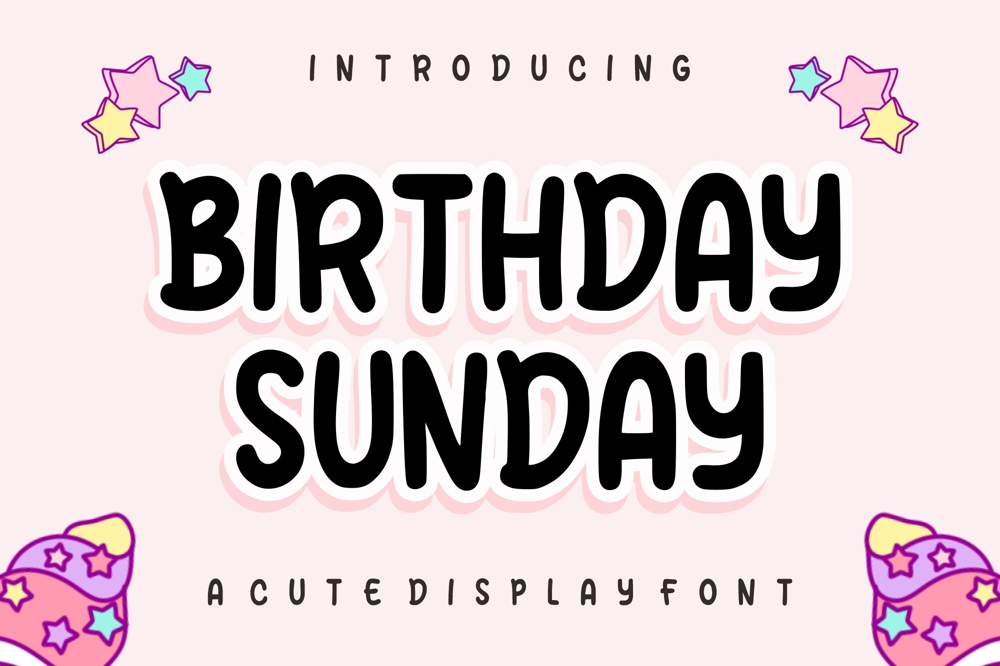 Birthday Sunday preview, relaxed fun font for casual party invitations