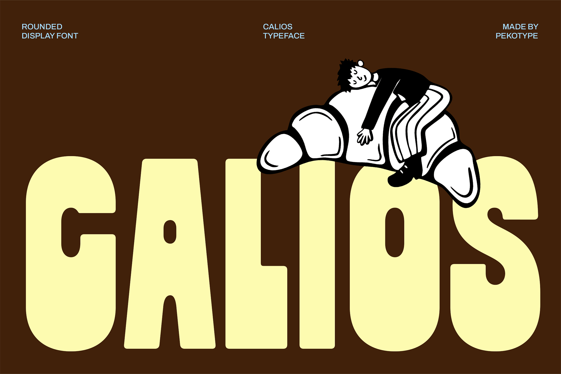 Calios preview: bold display font with character