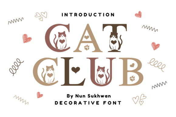 Preview specimen of Cat Club decorative font