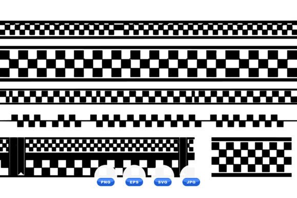 Checkered Border Clipart Pack Graphic Crafts By DesignVectx