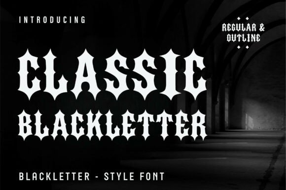 Preview specimen of Classic Blackletter blackletter font