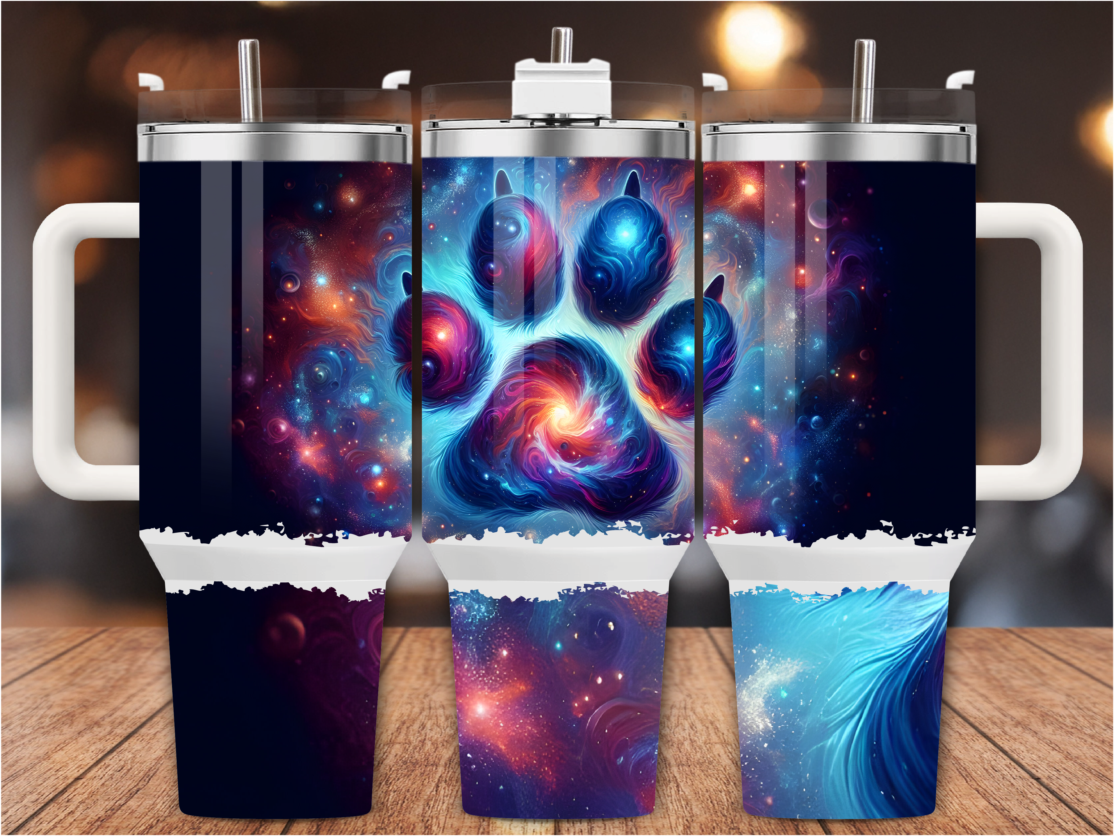 Cosmic Space Paw Print 40oz Tumbler Wrap