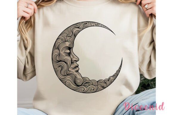 Crescent Moon Swirl Pattern PNG Clipart Graphic Illustrations By Diceenid