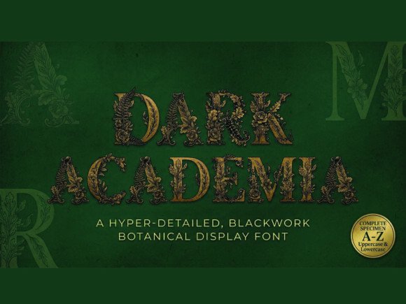Dark Academia Font PNG with transparent background - Preview 1