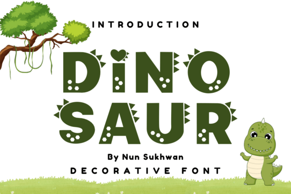 Preview specimen of Dinosaur Font decorative font