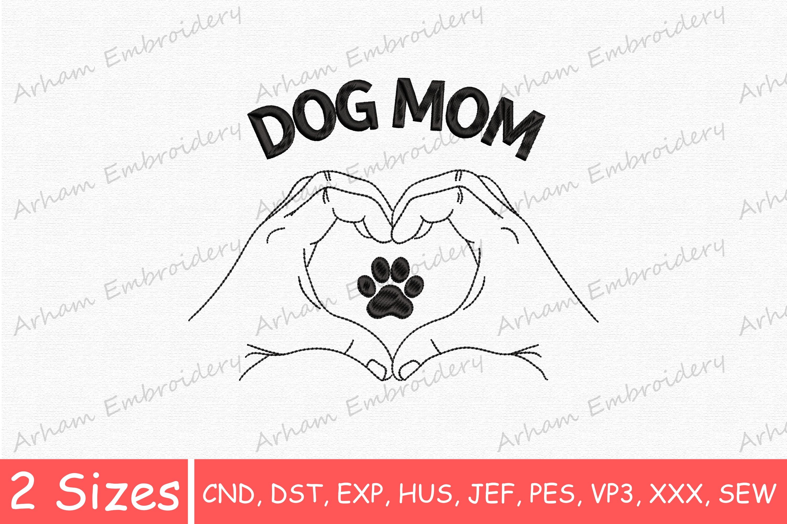 Dog Mom Hands Heart Paw Print