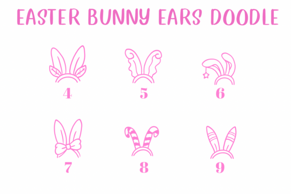 Easter Bunny Ears Doodle Font PNG with transparent background - Preview 3