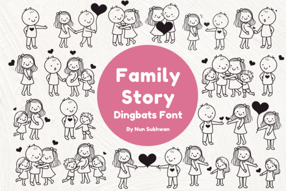 Preview of Family Story dingbat font