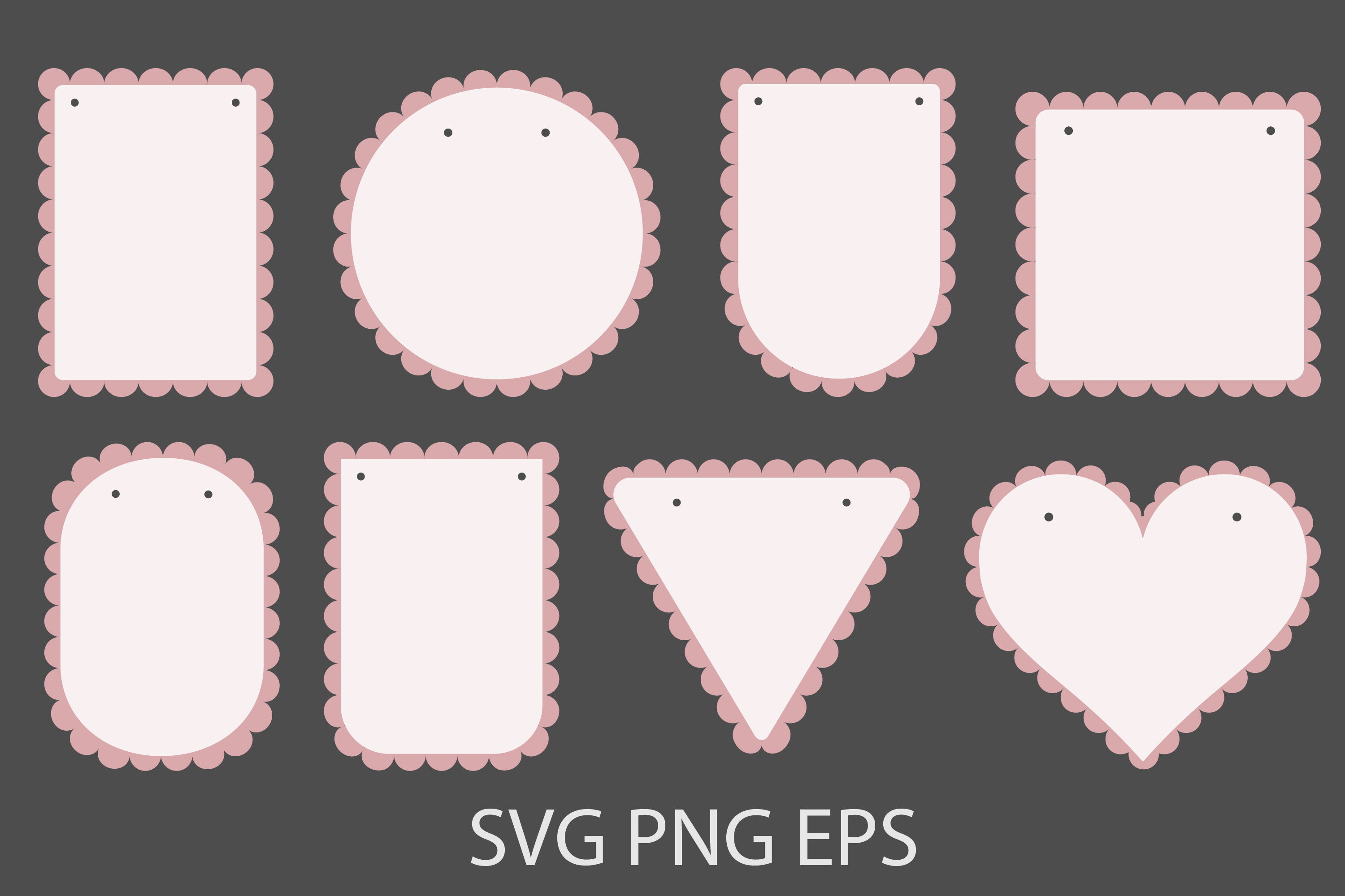 Flag Garland, Scalloped Edge Banner