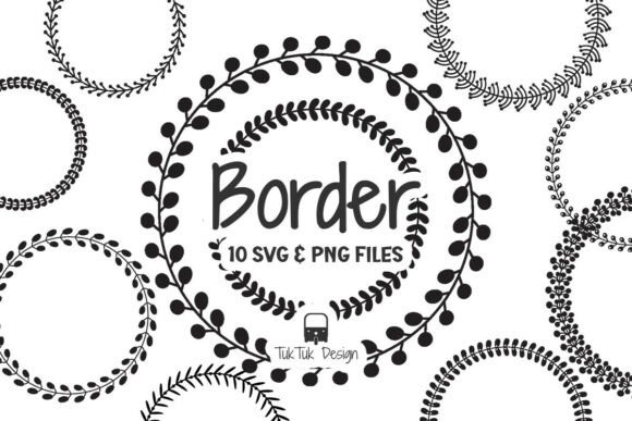 Floral Wreath Circle SVG PNG Bundle Afbeelding Decoratieve elementen Door TukTuk Design