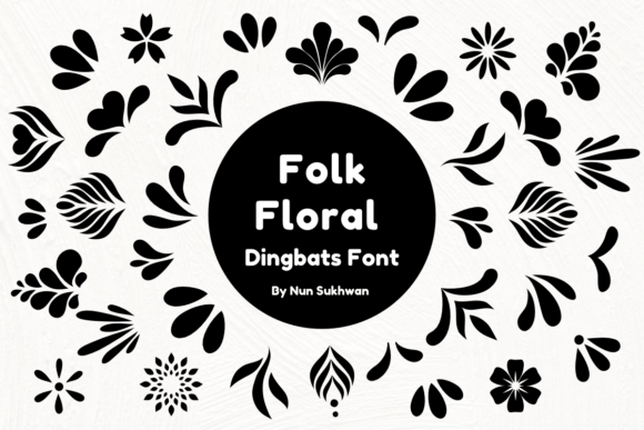 Preview of Folk Floral Dingbats dingbat font