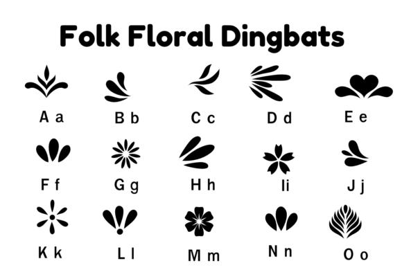 Folk Floral Dingbats Font - Preview 5