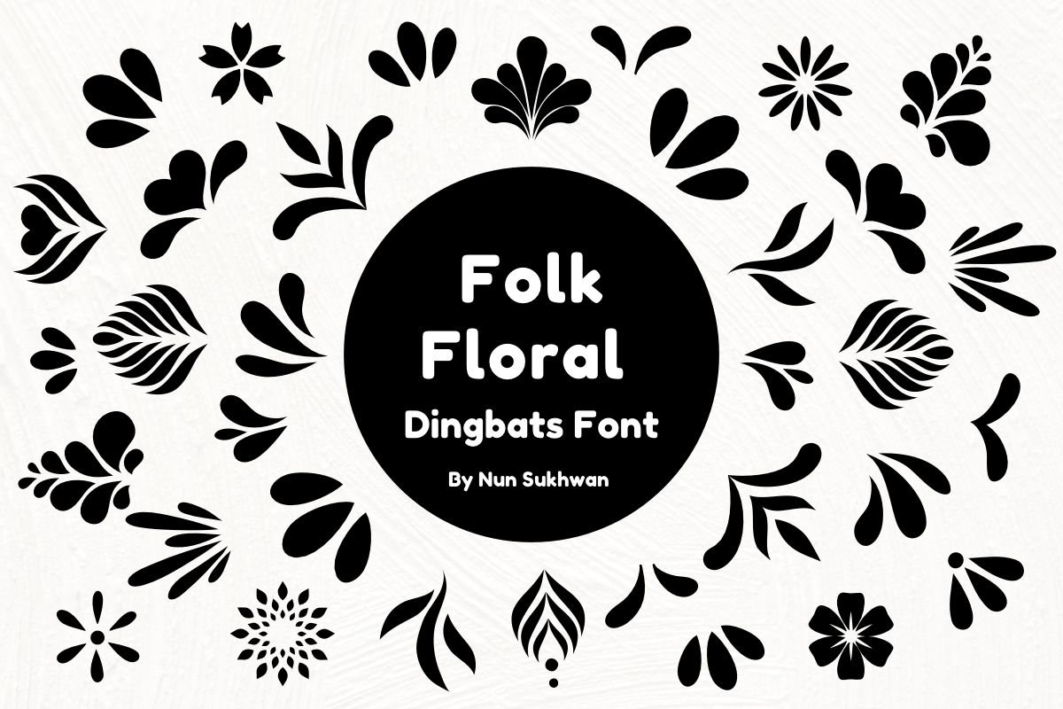 Folk Floral Dingbats Font