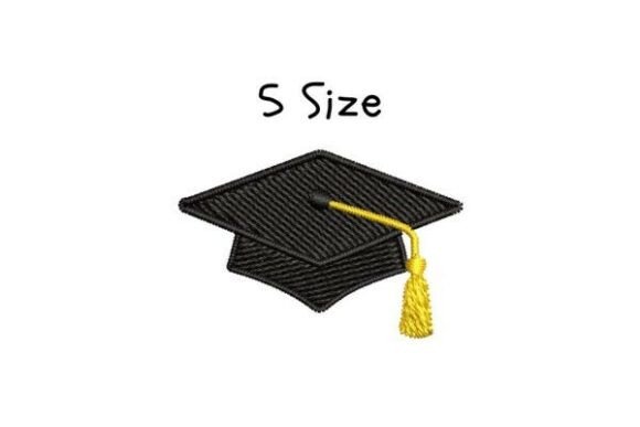 Graduation Cap Embroidery Design Escola e Educação Design de Bordado Por Akhet Studio