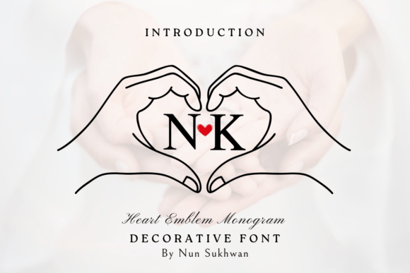Preview specimen of Heart Emblem Monogram decorative font