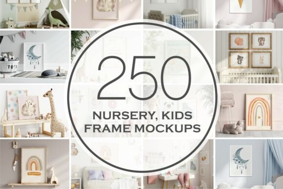 Kids Nursery Frame Mockup Bundle Illustration Cadres et Affiches Par VNmockup