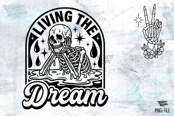 Preview of Living the Dream Funny Sarcastic PNG T-shirt, sticker, and sublimation design