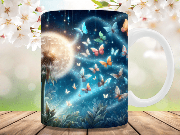 Magical Galaxy Butterfly Dandelion Mug Graphics