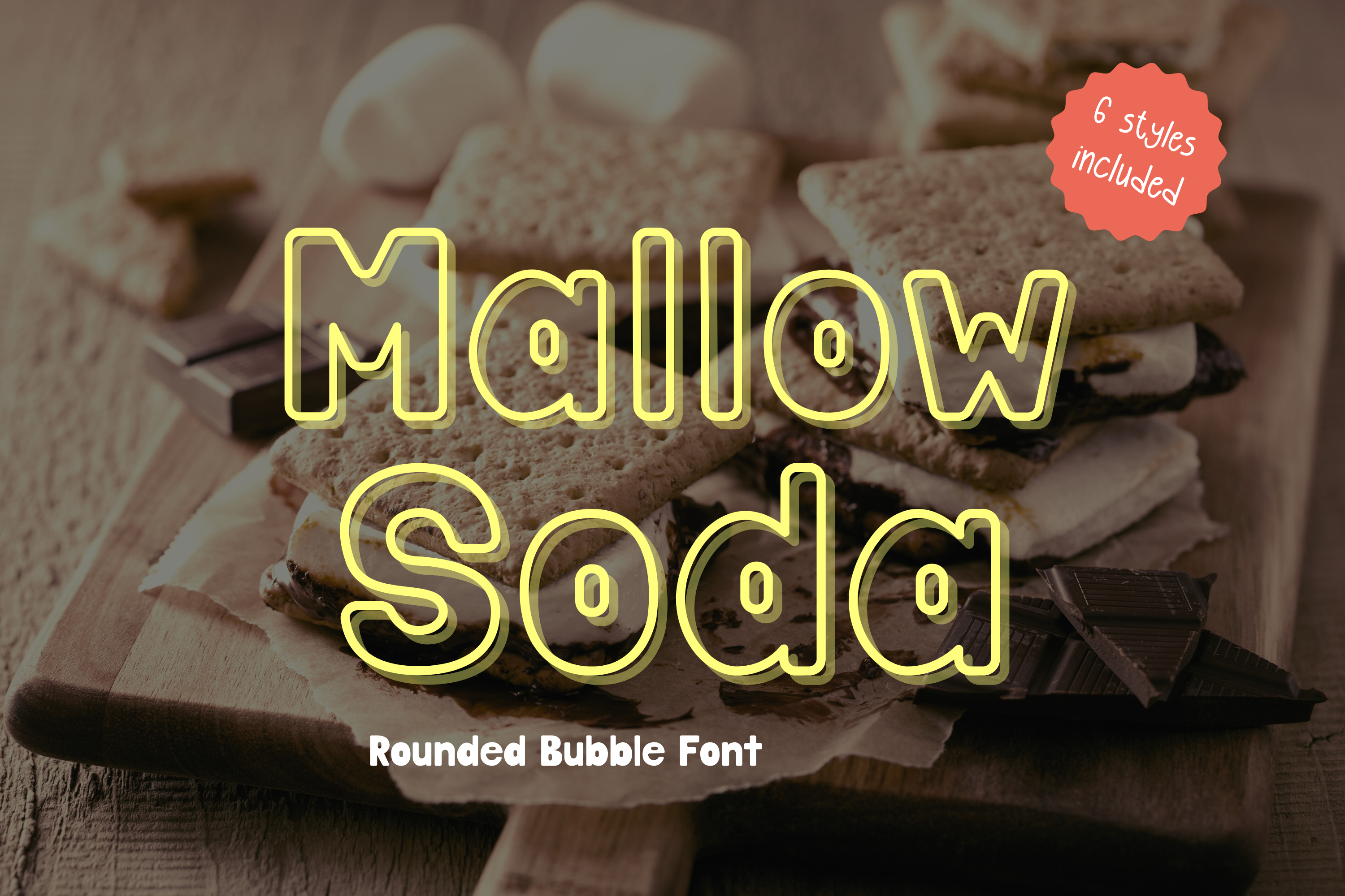Mallow Soda font preview - soft candy-like bubble display typeface