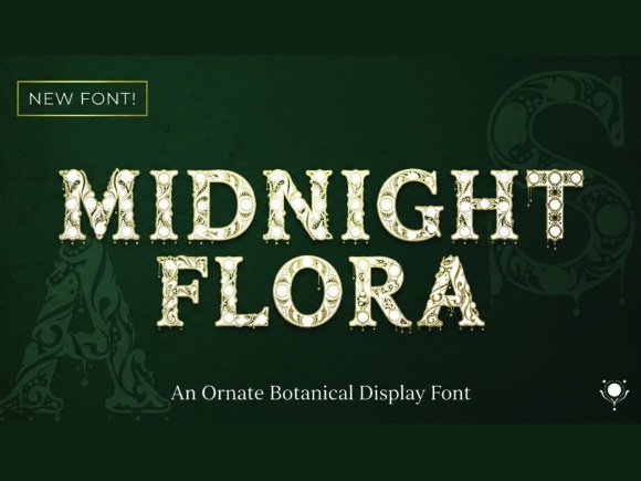 Midnight Flora Font PNG with transparent background - Preview 2