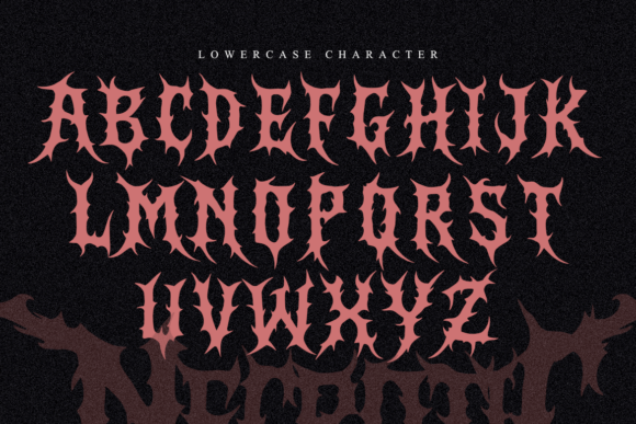 Necrotic Chasm Font PNG with transparent background - Preview 2